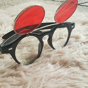 Red Flip Up Steam Punk sunglasses 🔥